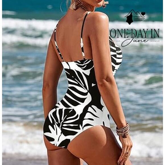 Ekouaer Twist Front Tummy Control One Piece Swimsuit Size XL - Picture 2 of 7
